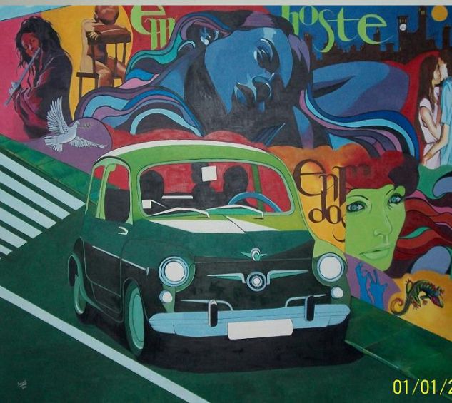 Homenaje al grafitti Acrílico Lienzo Figura
