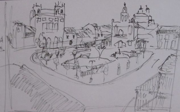BOCETO DE LA PLAZA DEL CRISTO Rotulador