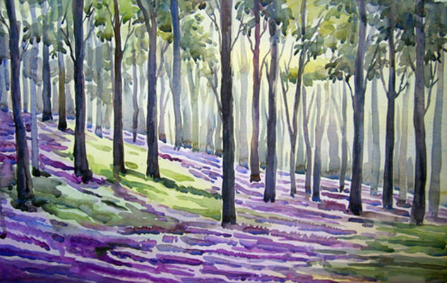 Flowers Garden inside a Forest Watercolour Landscaping Paper