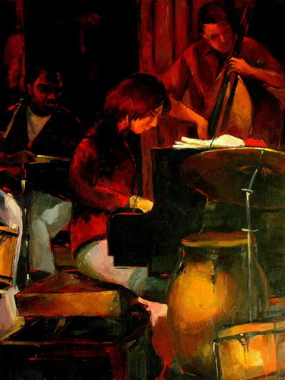Jazz - Piano Oil Canvas Figure Painting