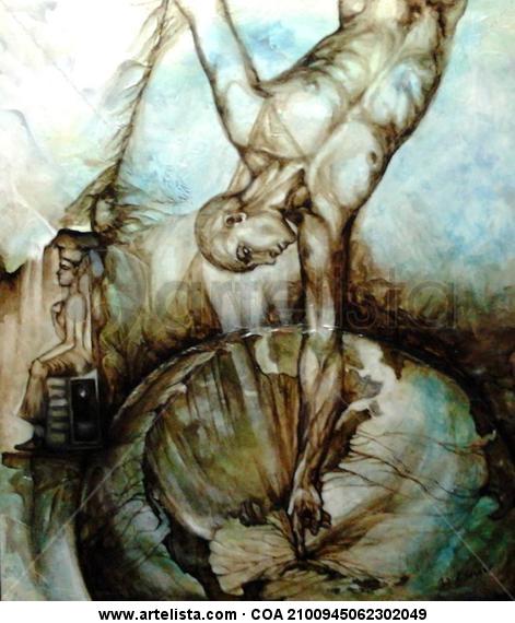 Jaque mate Figura Media Mixta Lienzo