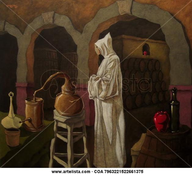 EL ALQUIMISTA Figura Óleo Lienzo