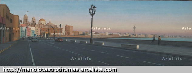 PASEO MARITIMO DESDE CAMPO DEL SUR 1 Tabla Óleo Paisaje