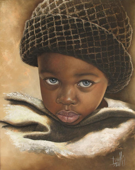 Niño de raza negra Lienzo Óleo Retrato