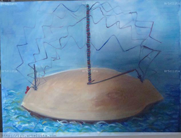 Vela de alambre Marina Lienzo Óleo