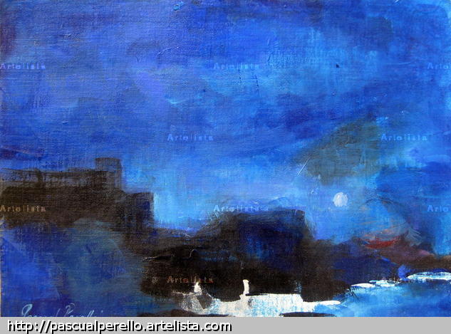 Nocturno Acrílico Tela Paisaje