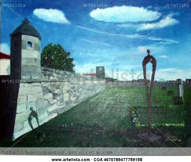 A muralha de Caminha - La muralla de Caminha Lienzo Paisaje Acrílico