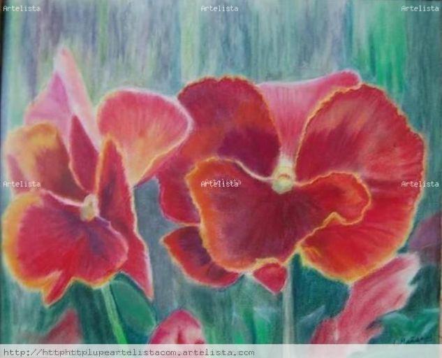 Pensamientos II Papel Floral Pastel