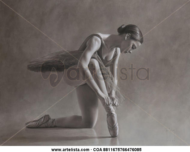 Bailarina en monocromo II Canvas Oil Figure Painting