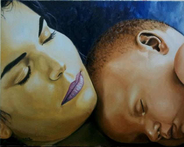 Adoption Oil Portrait Textile