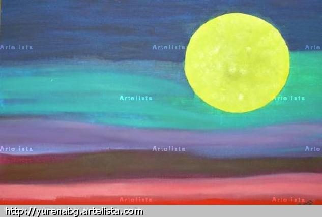 LUNA DE NOCHE Lienzo Óleo Paisaje
