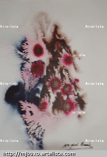 ciclamen Papel Floral Tinta