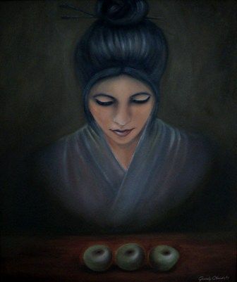 Naturaleza Oriental Óleo Lienzo Figura