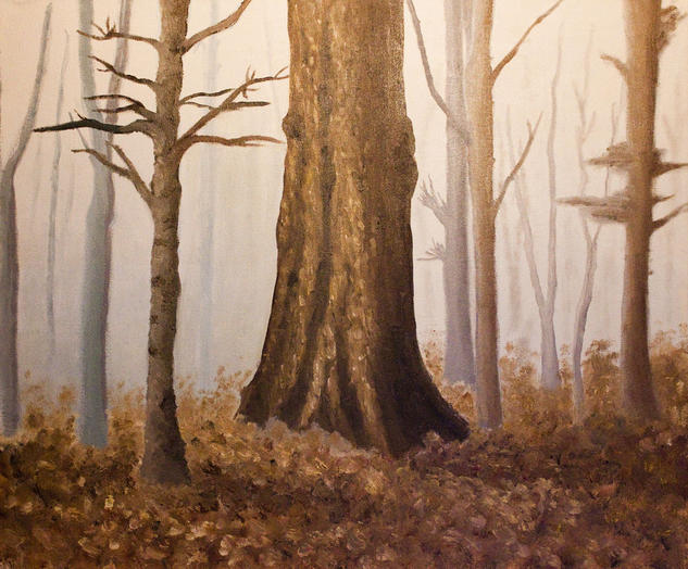 Niebla en el bosque Lienzo Óleo Paisaje