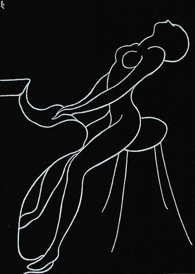 Pianista-mujer Acrylic Card Figure Painting