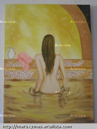 Balneario Lienzo Óleo Figura