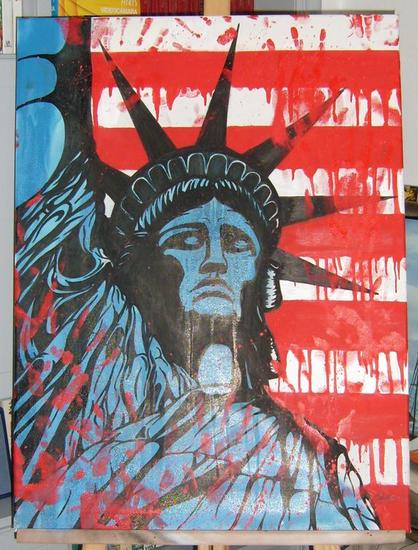 Bloody America Lienzo Figura Media Mixta