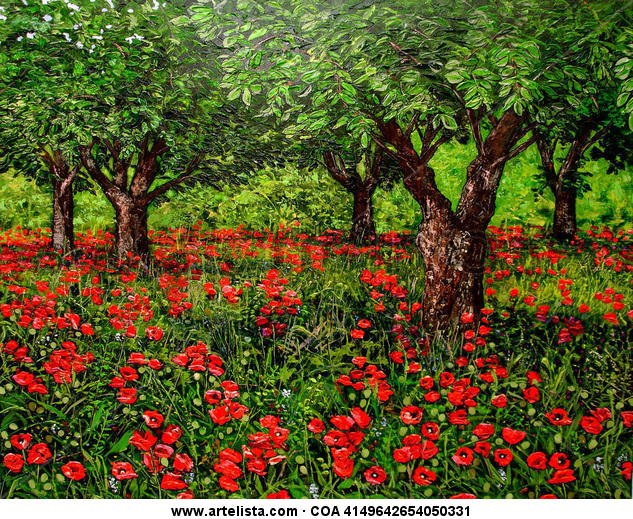 Mayo Florido en Bellpuig d´Urgell Landscaping Oil Canvas