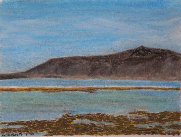 El Confital I. Playa de Las Canteras. Pastel Papel Paisaje