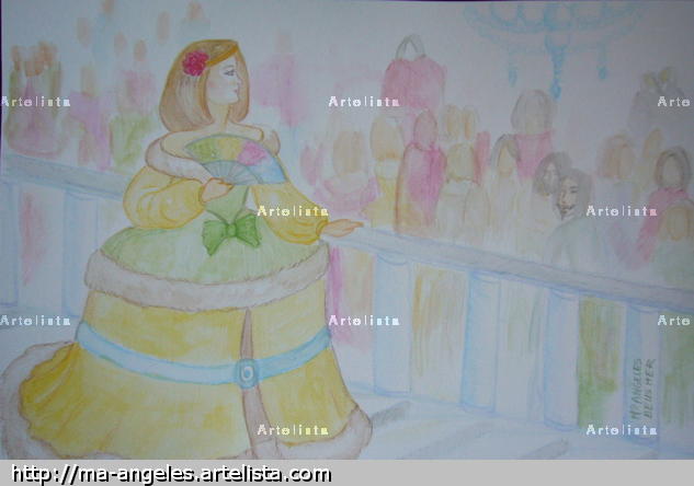 Cuento de Meninas 5 Cristal Acuarela Figura