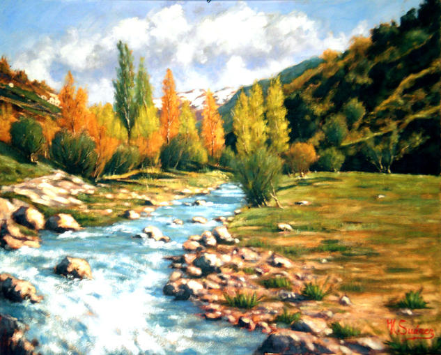 SIERRA NEVADA.- DESHIELO Lienzo Paisaje Óleo