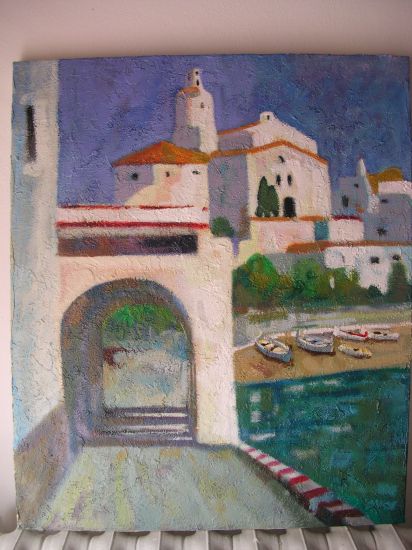 Cadaqués. Acrílico Lienzo Paisaje