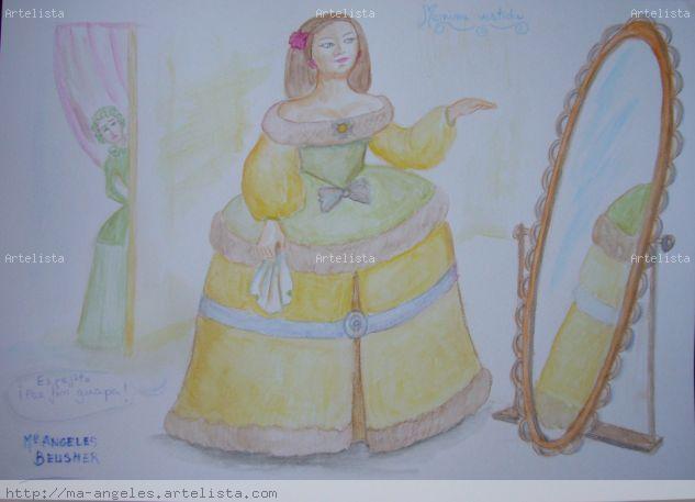 Cuento de Meninas 4 Cartulina Acuarela Figura