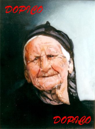 Abuela gallega. Óleo Lienzo Retrato