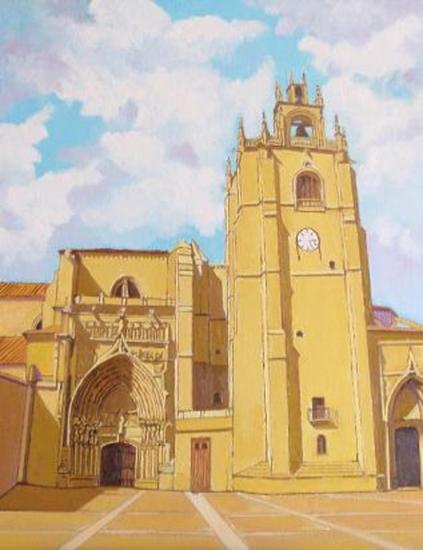 Catedral de Palencia Paisaje Tabla Óleo