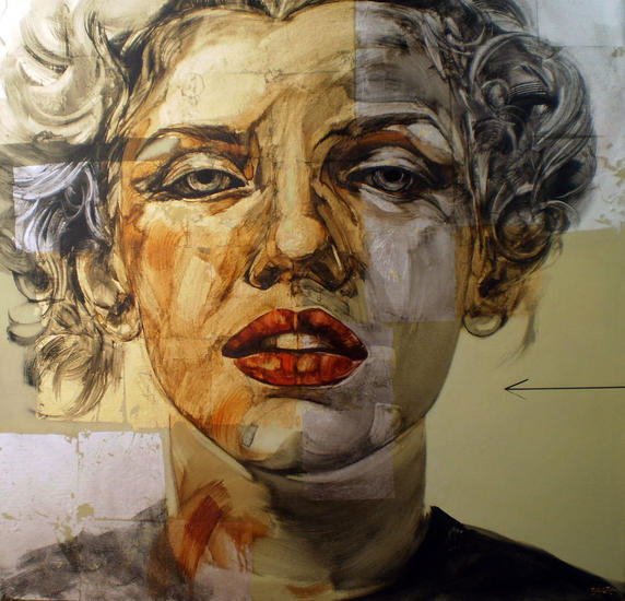 Marylin obsession. Máscara. Lienzo Retrato Óleo