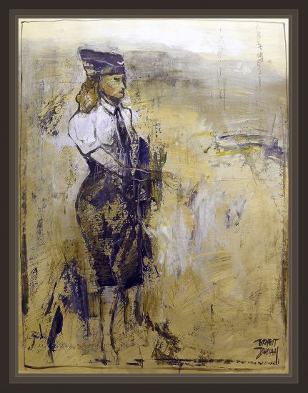 WW2-MUJERES-FRAULEIN-HELFERIN-LUTWAFFE-ALEMANIA-GERMAN-WOMEN-PAINTINGS-PINTURAS-ERNEST DESCALS Óleo Cartulina Figura