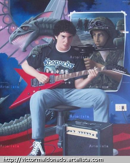 Más arte,menos guerra. (Retrato doble) Óleo Lienzo Retrato