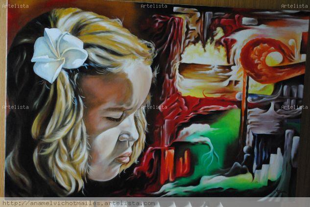 soñadora Óleo Lienzo Retrato