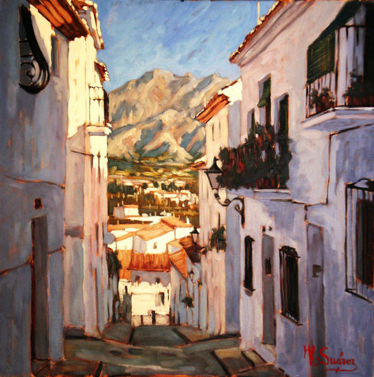 ANDALUCIA.- CALLE EN BAJADA Lienzo Paisaje Óleo