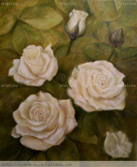 Rosas blancas, II Óleo Lienzo Floral