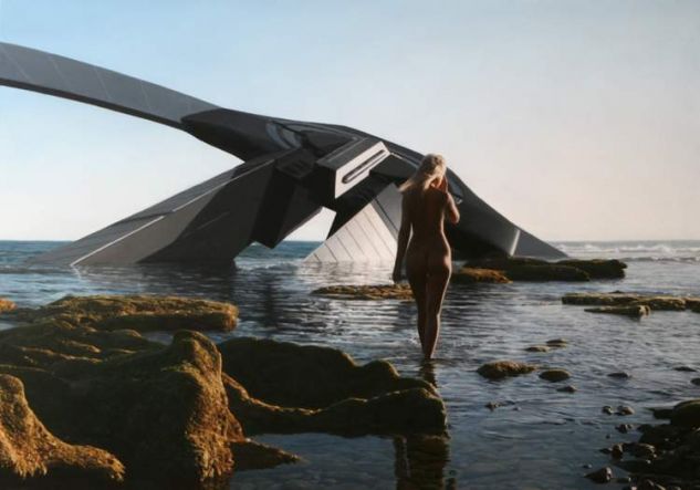 Paseo por el agua Lienzo Óleo Desnudos