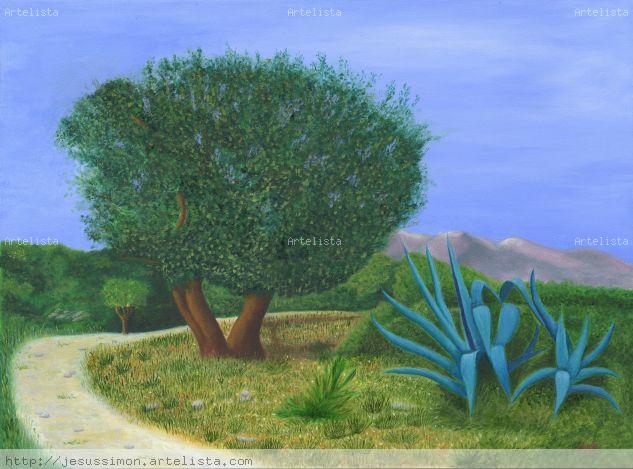Sendero Óleo Tabla Paisaje