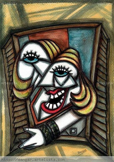MUJER_EN_LA_VENTANA Técnica Mixta
