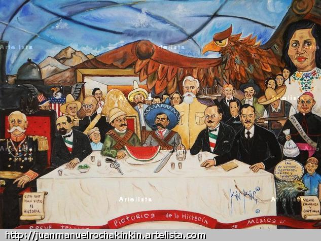Breve Tratado Pictorico de la Historia de Mexico IV por Kinkin Canvas Portrait Oil