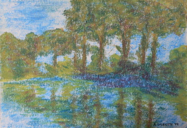 Alamos II Pastel Papel Paisaje