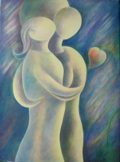Los amantes II Lienzo Figura Óleo