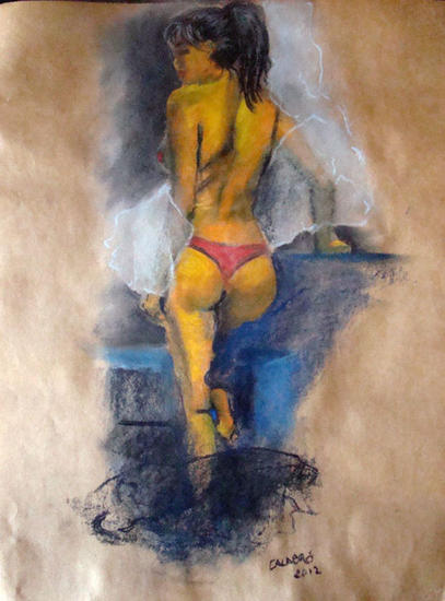 Ella Paper Pastel Nude Paintings