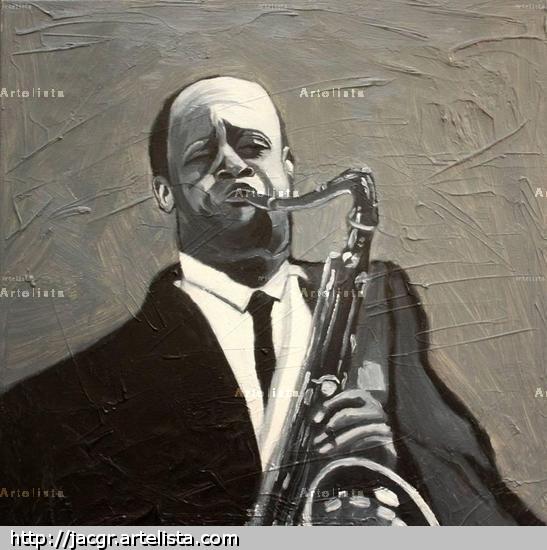 Coleman Hawkins Canvas Oil Figure Painting