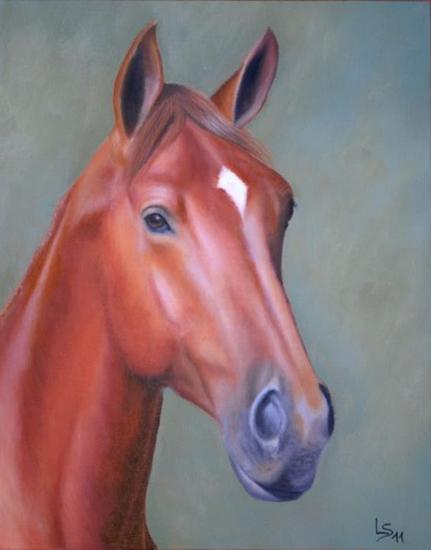 Alazan Óleo Tabla Animales