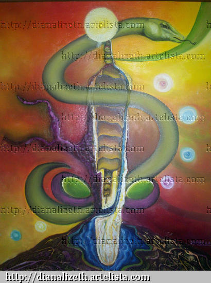 EL DESPERTAR DEL KUNDALINI Óleo Lienzo Figura