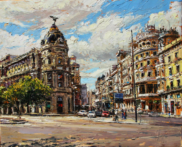 Gran via Óleo Lienzo Paisaje