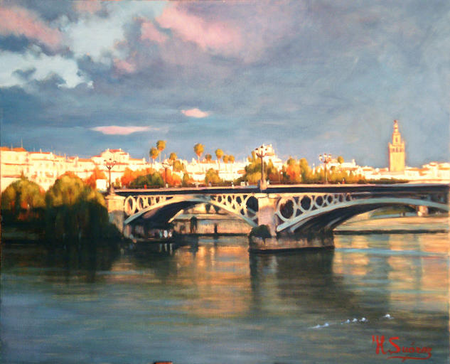 SEVILLA.- DESDE TRIANA Lienzo Paisaje Óleo