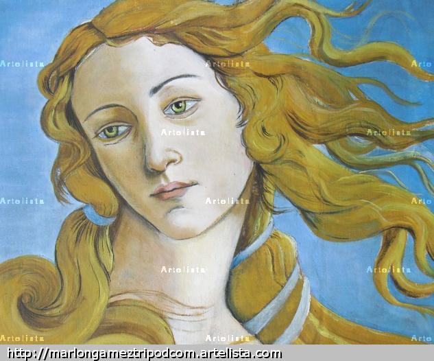 Nacimiento de Venus, detalle al Oleo sobre tela. Óleo Tela Retrato