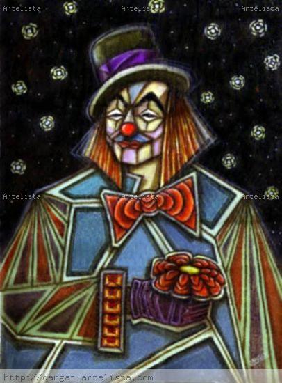 PAYASO Y FLOR Acrílico Lienzo Otros