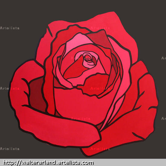 Rosa Canvas Acrylic Floral Painting